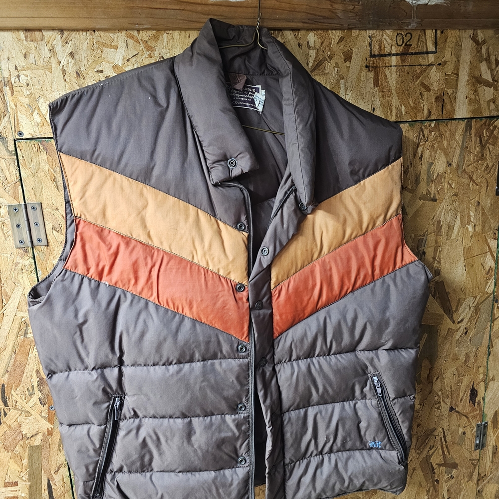 Vintage Brown and Orange Puffer Vest